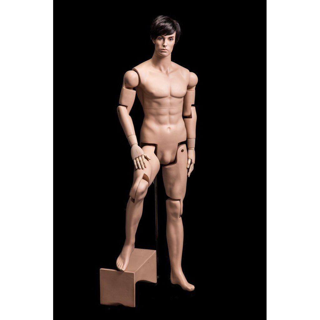 Male Realistic Posable Mannequin with Back Support MM-HM01 - Mannequin Mall