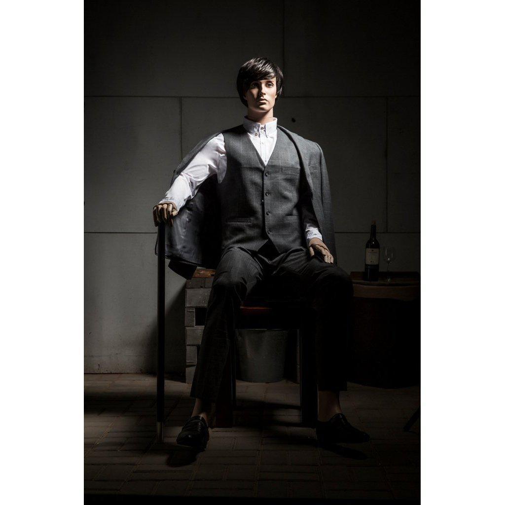 Male Realistic Posable Mannequin with Back Support MM-HM01 - Mannequin Mall