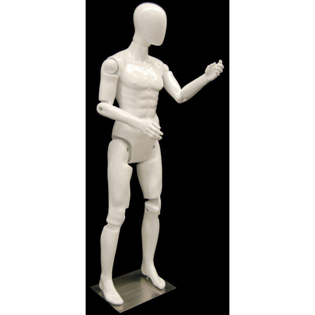 Male White Abstract Posable Mannequin MM-MFXW - Mannequin Mall