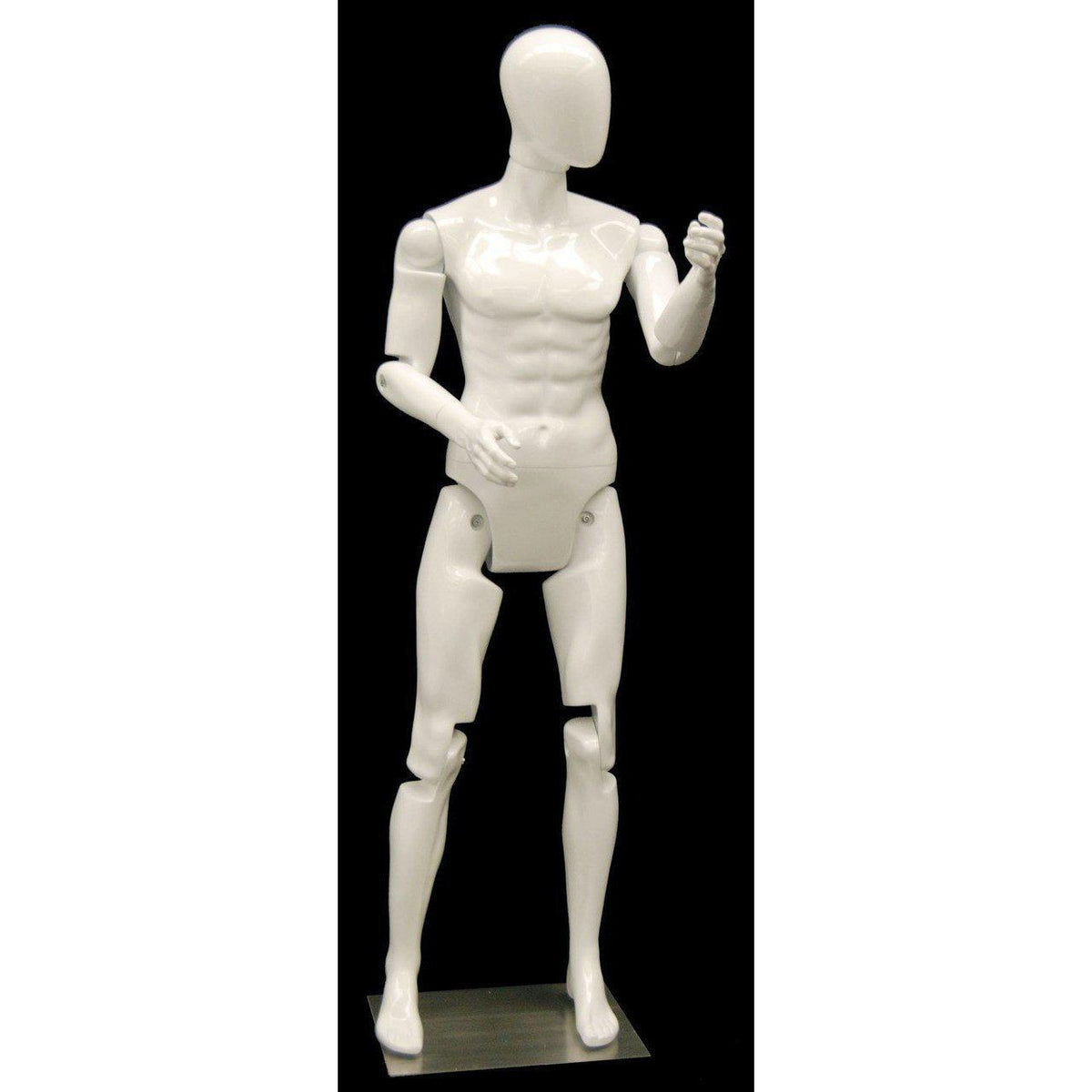 Male White Abstract Posable Mannequin MM-MFXW - Mannequin Mall