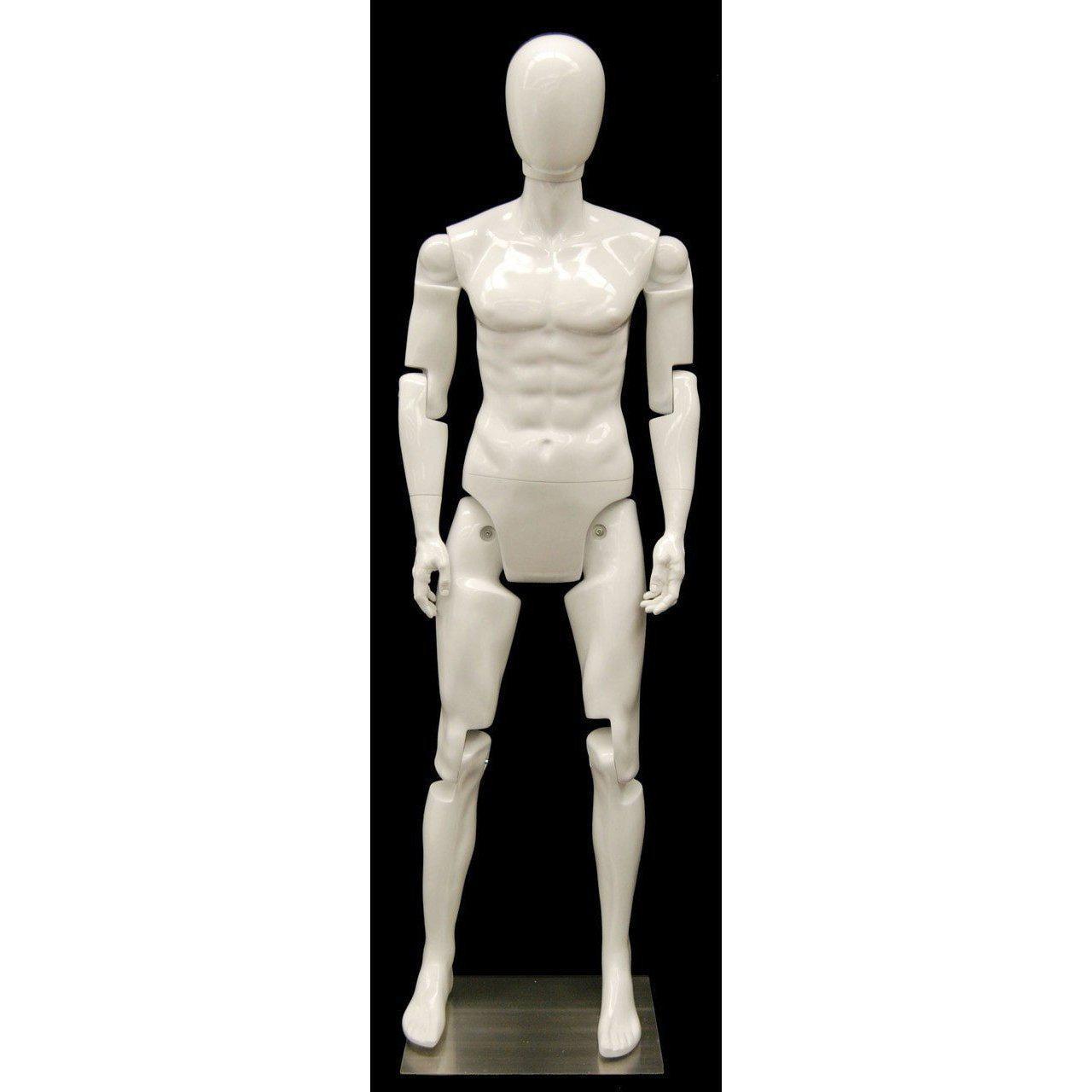 Male White Abstract Posable Mannequin MM-MFXW - Mannequin Mall