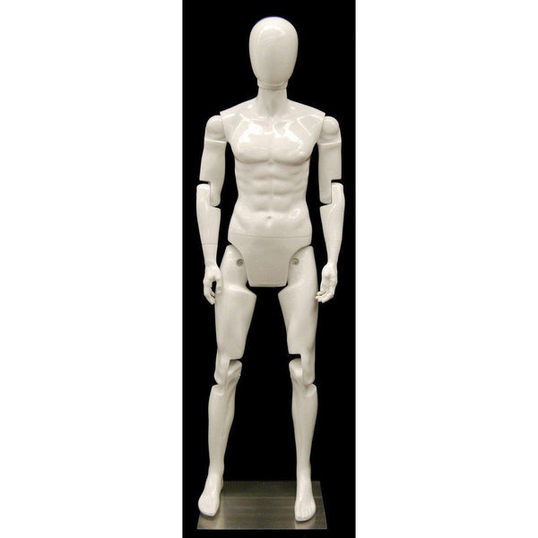 Male Mannequin Arm – Flexible Joints, Silver ABS, For Clothing Display & Store Windows