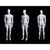 Male White Abstract Posable Mannequin with Back Support MM-01WEG