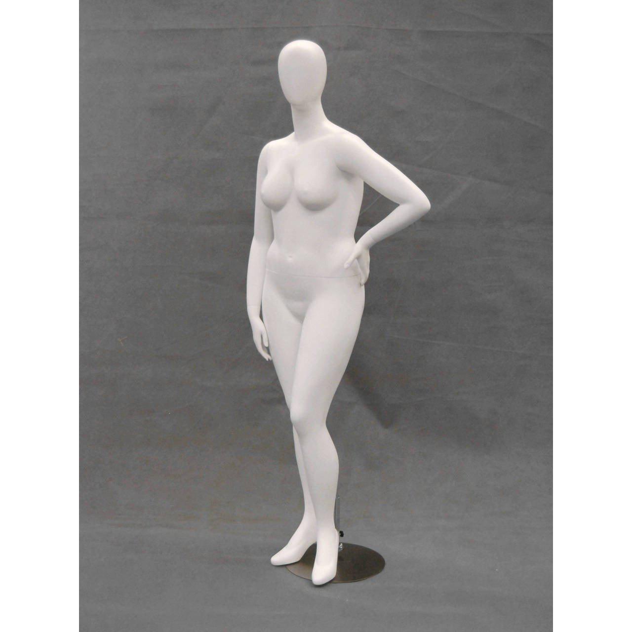 White Full Body Adult Male & Female Headless Dress Form Mannequin Iron Base  6ft