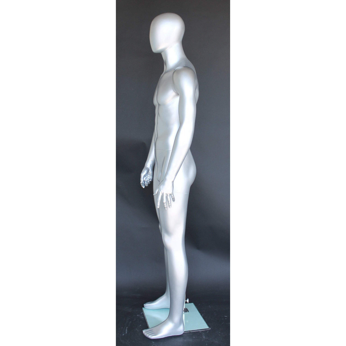 Silver Egghead Male Mannequin MM-SFM25E-ST - Mannequin Mall