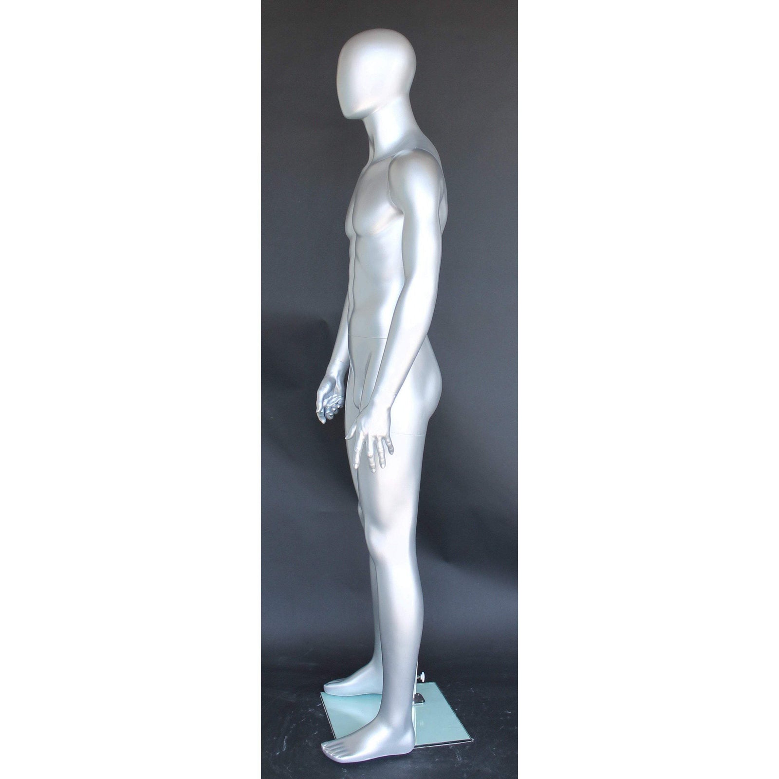 Silver Egghead Male Mannequin MM-SFM25E-ST - Mannequin Mall