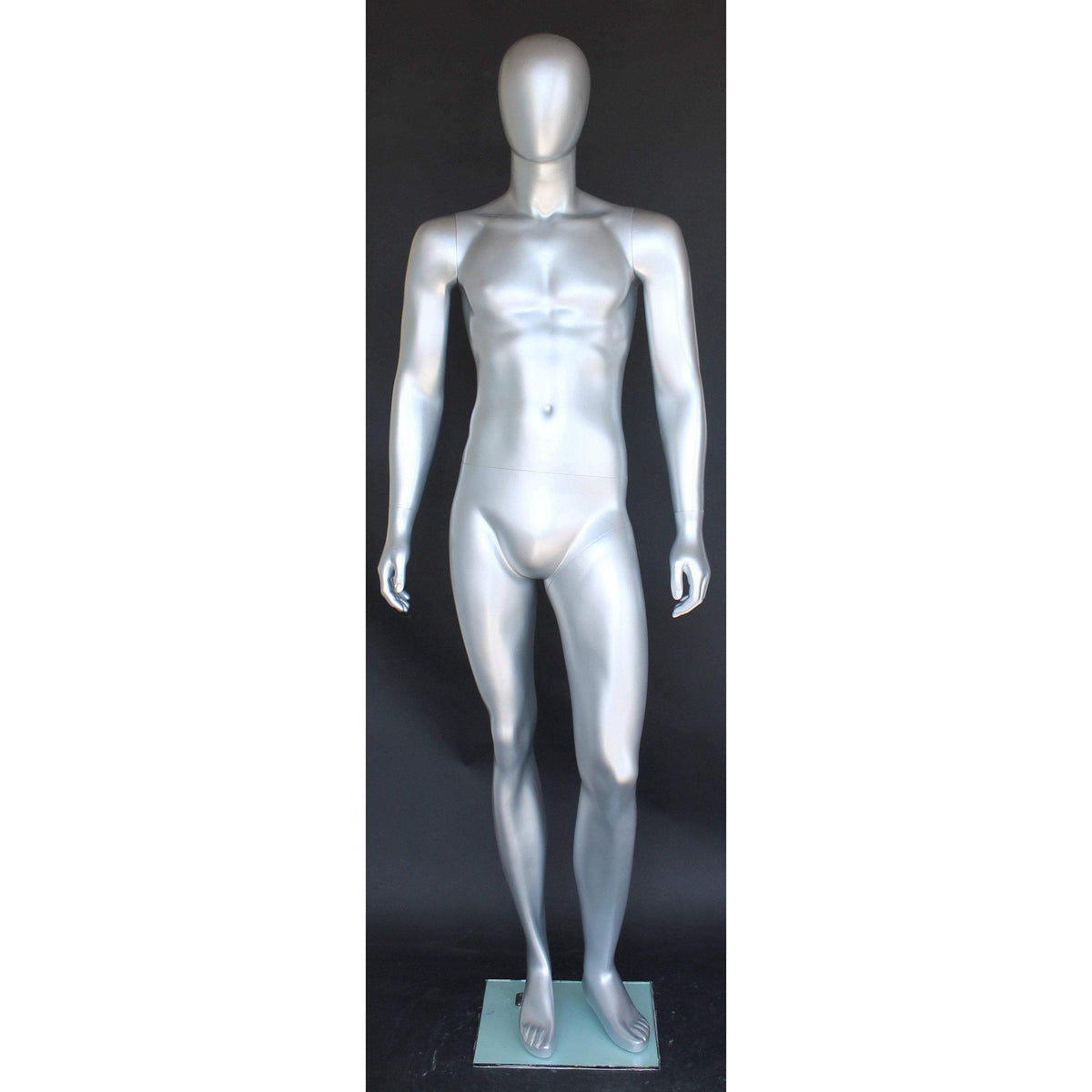 Silver Egghead Male Mannequin MM-SFM26E-ST - Mannequin Mall