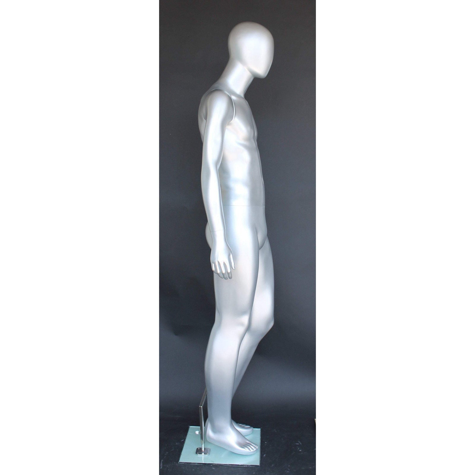 Silver Egghead Male Mannequin MM-SFM26E-ST - Mannequin Mall