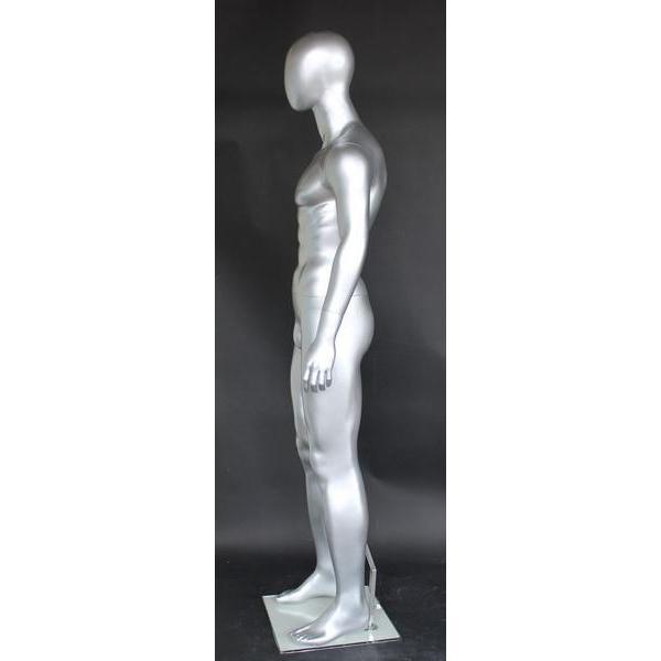 Silver Egghead Male Mannequin MM-SFM29E-ST - Mannequin Mall