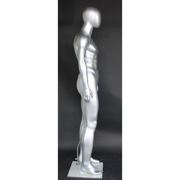 Silver Egghead Male Mannequin MM-SFM29E-ST - Mannequin Mall