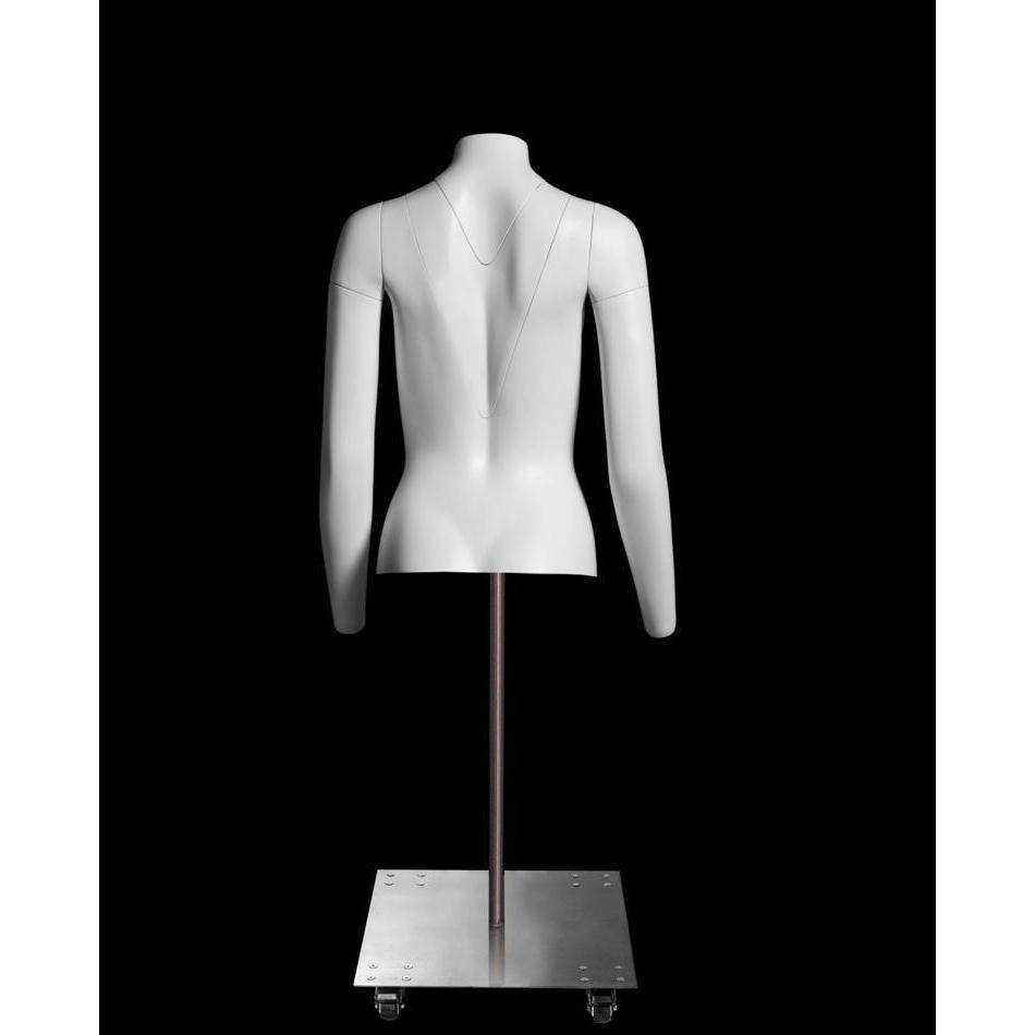 Female Egghead Torso Mannequin with Removable Arms, White Color
