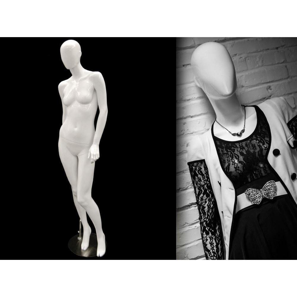 White Abstract Female Mannequin MM-OZIW4 - Mannequin Mall