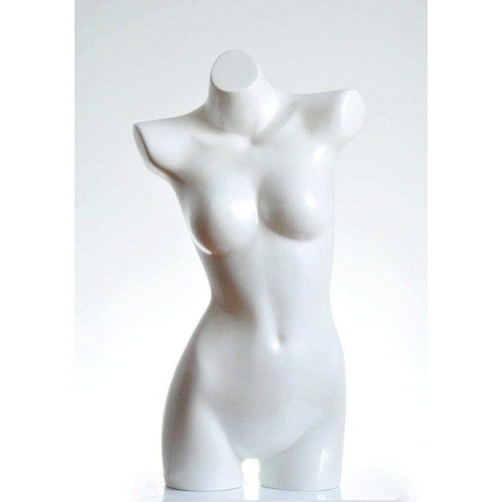 White Fiberglass Female Torso Mannequin