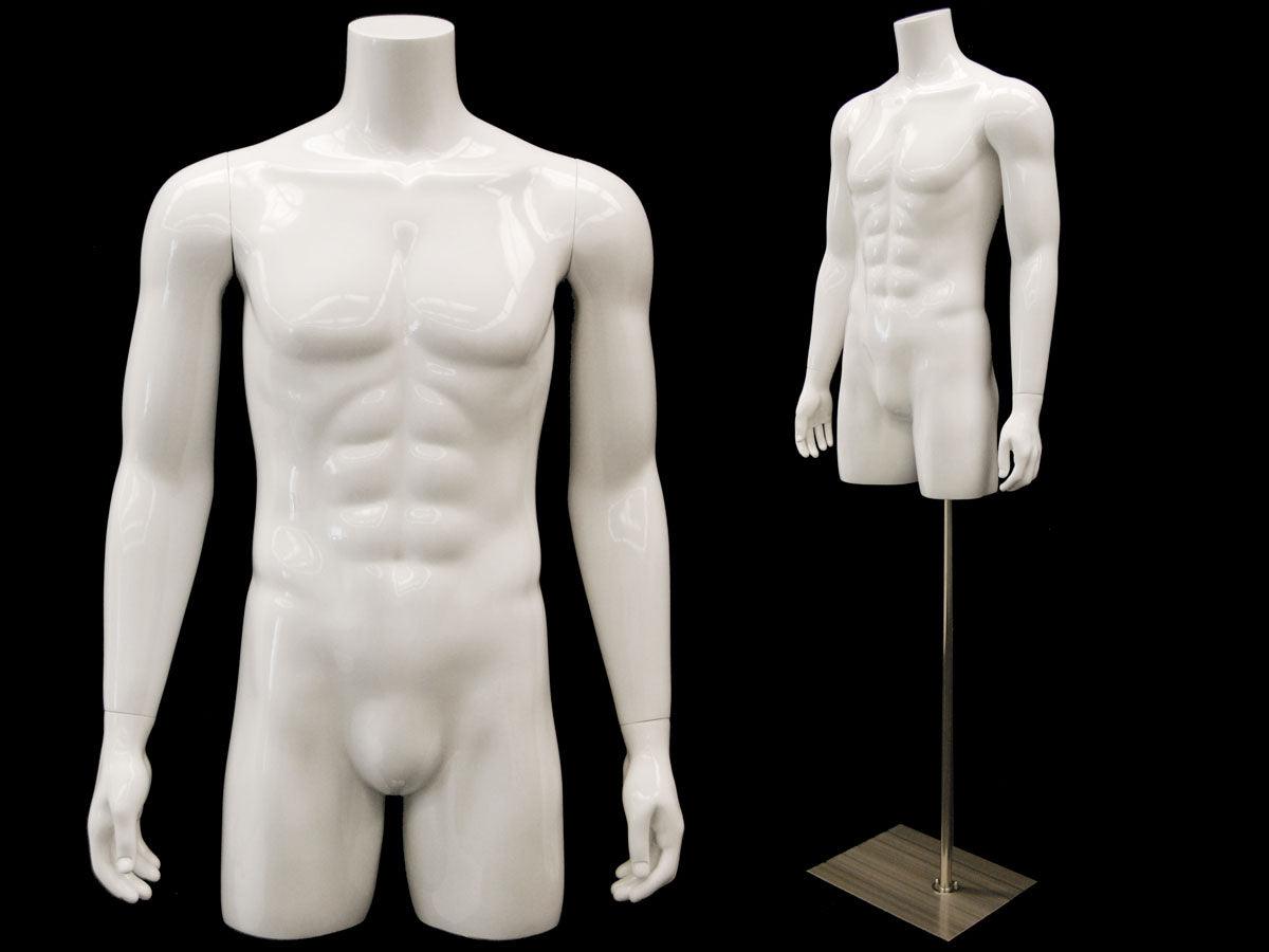 Male Mannequin Torso w/ Base MM-RTMW (Glossy or Matte) - Mannequin Mall